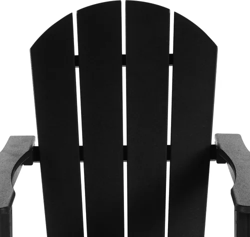 Miniatura 7 de HDPE Laguna Silla mecedora Adirondack de polietileno para exteriores (juego de 2), color negro