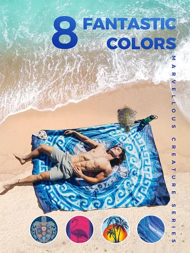 Miniatura 2 de Ocoopa - Toalla de playa de microfibra de secado rápido, extragrande, 63 x 31 pulgadas, que repele la arena y superligera, para piscina, campamento