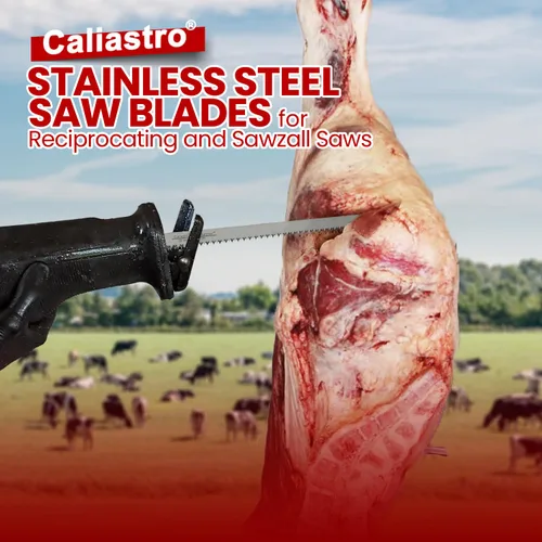 Miniatura 5 de Hojas de sierra de corte de hueso de carne congelada de acero inoxidable de 12 pulgadas para sierras recíprocas y Sawzall, paquete de 5 Caliastro