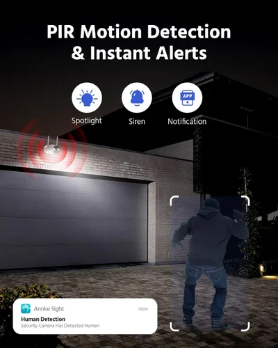 Miniatura 4 de ANNKE Cámara de Seguridad Solar Inalámbrica de 5MP para Exteriores, Sistema de Vigilancia Doméstica, Kit de 4 canales y 2 cámaras tipo bala 4MP 2K