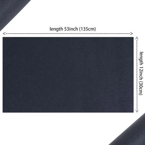 Miniatura 4 de HGUAN Rollo de hojas de piel sintética de color liso de 12 x 53 pulgadas, muy adecuado para hacer manualidades, aretes de cuero, lazos, costura Negro