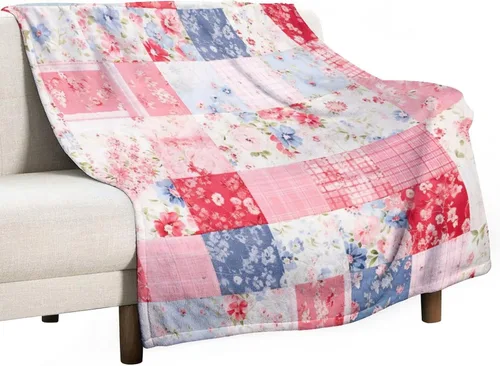 Miniatura 23 de Manta de verano con parches bohemios, vintage, bohemia, acogedora manta de franela para sofá, cama para niños y adultos, 30 x 40 pulgadas, manta