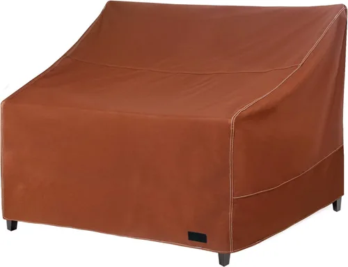 NettyPro Funda para Sofá Loveseat de Patio Impermeable de Servicio Pesado para Muebles de Exterior Sofá de 2 Plazas, 54" An x 32" Pr x 35" Al, Marrón