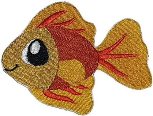 Nature's Bounty Hermosos retratos de peces personalizados [pez dorado mascota] Parche bordado para planchar y coser [3 x 3.75 pulgadas]Fabricado en
