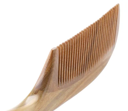 Miniatura 2 de Onedor - Juego de peines de madera de sándalo hechos a mano - Peines de madera con aroma antiestático, dientes anchos y finos para desenredar