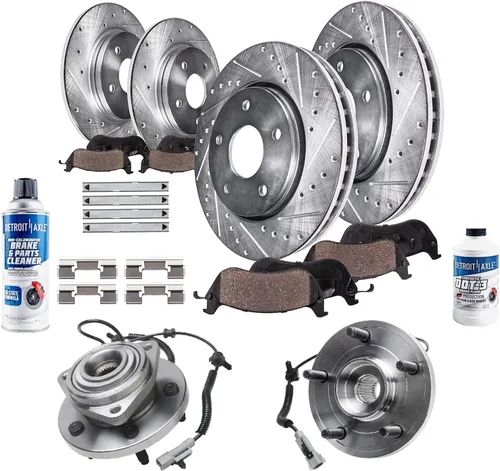Miniatura 30 de Detroit Axle - 4 rotores de freno para Chevrolet Cruze Volt Orlando Verano, rotores de freno de disco perforados y ranurados de repuesto : rotor