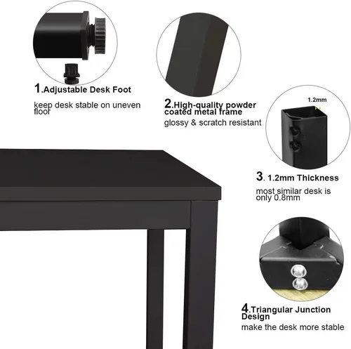 Miniatura 5 de Need Escritorio para computadora de oficina de 54 pulgadas, moderno, simple, resistente, mesa de estudio, escritorio de escritura para oficina