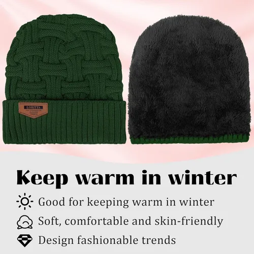 Miniatura 77 de Loritta Gorro de invierno cálido de punto grueso y holgado para hombre