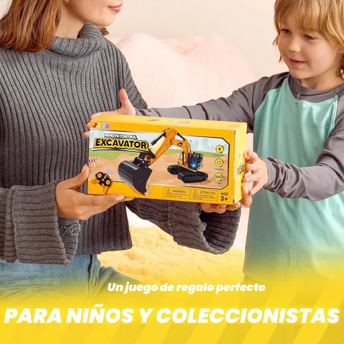 Miniatura 7 de JOYIN Excavadora de Control Remoto Juguetes para Niños, Excavadora de Juguete RC de 2.4Ghz con Luz, Juguetes de Construcción para Niños de 3-5 4-7