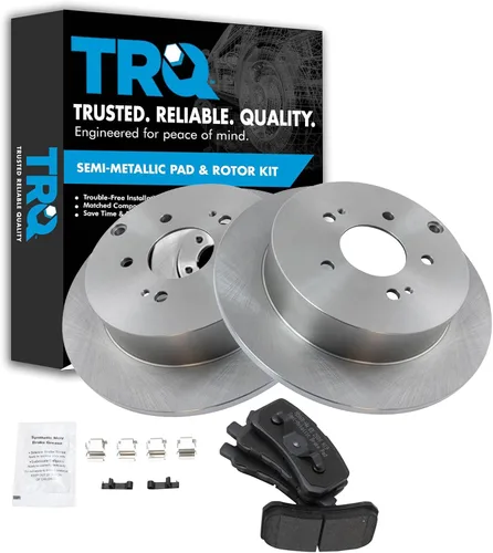 Miniatura 71 de TRQ Juego de pastillas de freno semimetálicas traseras y rotores compatibles con Chevrolet Trailblazer 02-06 Trailblazer EXT 04-06 SSR 02-07 GMC