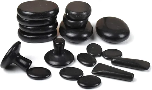Miniatura 8 de Juego de 16 piedras de masaje caliente grandes, piedras naturales de lava para aliviar el dolor de SPA 8868