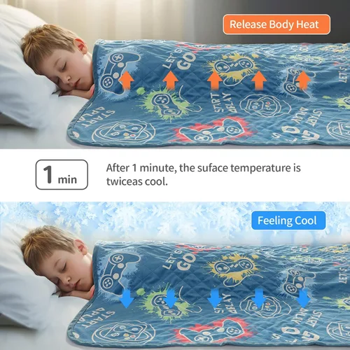 Miniatura 2 de Mantas refrescantes para personas que duermen con calor, manta que brilla en la oscuridad, regalo de controlador de juego para niños, Q-Max> 0.4