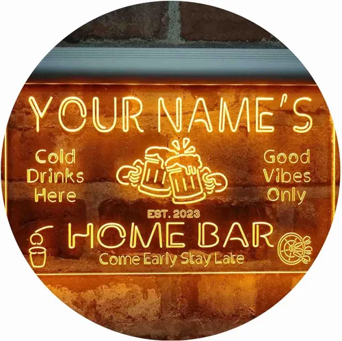 Miniatura 16 de ADVPRO Letrero de neón LED de doble color personalizado con tu nombre para bar casero de cerveza, año de establecimiento, blanco y morado, 16 x 12