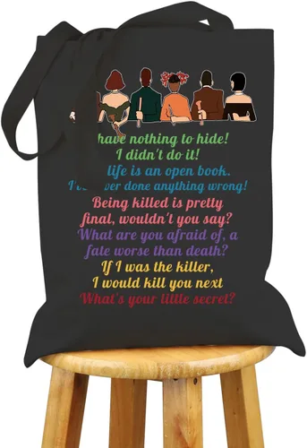 Miniatura 6 de VAMSII Clue the Movie Tote bag Murder Mystery Shoulder Bag Mrs. White Quote Bolsa de compras de comestibles