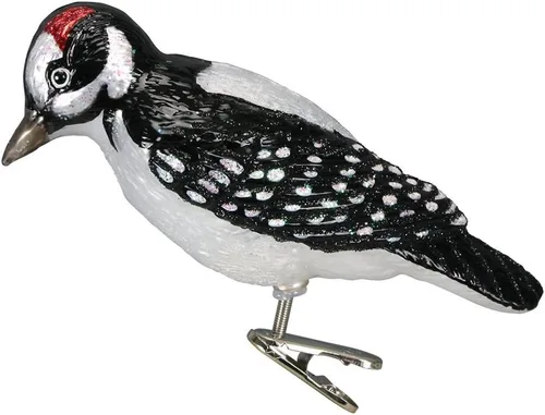 Old World Christmas Adornos: Colección de observador de aves adornos soplados de vidrio para árbol de Navidad, pájaro carpintero
