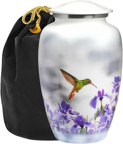 Miniatura 10 de Trupoint Memorials Urnas de Cremación para Cenizas Humanas de Adultos Mujeres, Urna Funeraria Decorativa para Hombres y Mujeres – Grande, Colibrí