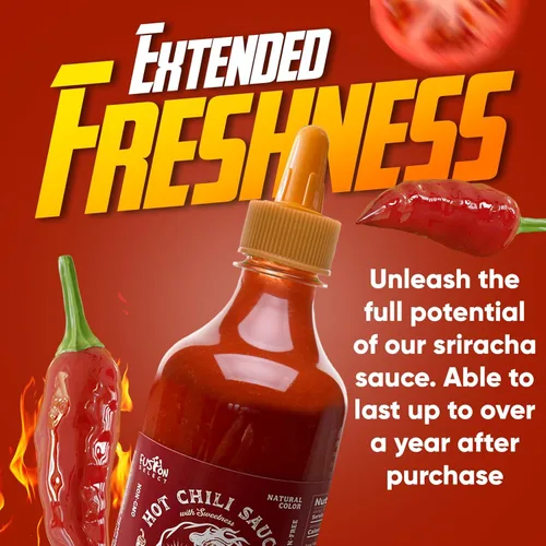 Miniatura 3 de Fusion Select Salsa picante Sriracha de 10 onzas, condimento gourmet de salsa picante y dulce para cocinar, pizza, salteado, pollo, carne, taco