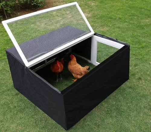 Miniatura 6 de Gallinero sin montaje, jaula plegable de madera para gallineros, extensión de gallina grande para gallinero, conejo, casa de pato