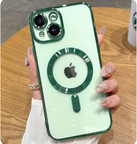 Miniatura 60 de Funda magnética para iPhone 12 Pro Max transparente compatible con MagSafe Funda protectora de lente de cámara integrada para iPhone 12 Pro Max