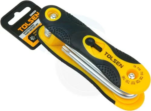 Miniatura 2 de TOLSEN Juego de llaves hexagonales plegables Torx Star T9 T10 T15 T20 T25 T27 T30 y T40