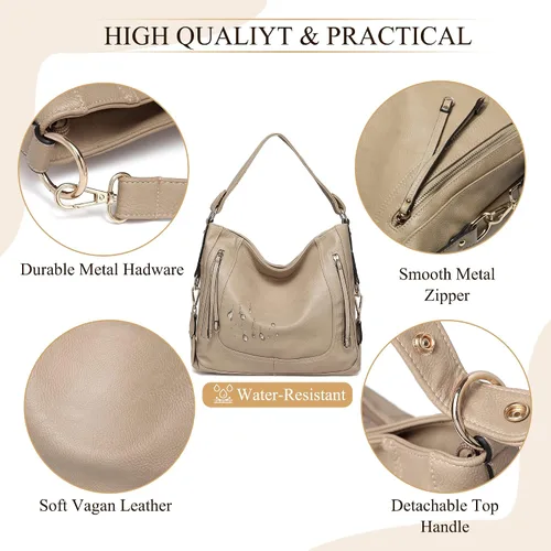 Miniatura 3 de Kasqo - Bolsas de piel grandes para mujer, con correa desmontable