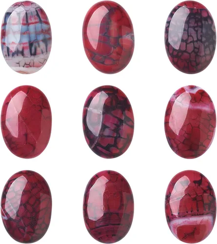 Miniatura 29 de Crafans Flat Back Gemstone Oval Cabochons Natural Stone Cabochons Healing Power Stone Chakra Crystal for Crafts DIY Jewelry Making Supplies