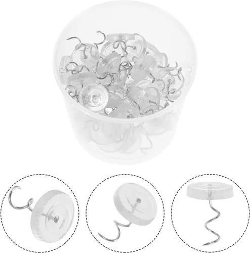 Miniatura 9 de EXCEART Tachuelas de plástico y metal para sofá, 50 unidades, clavos en espiral para tapicería, muebles decorativos
