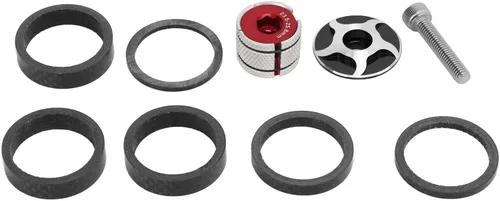 Juego de espaciadores de auriculares de bicicleta de carretera, espaciador de auriculares de bicicleta livianos antidesgaste DIY fibra de carbono