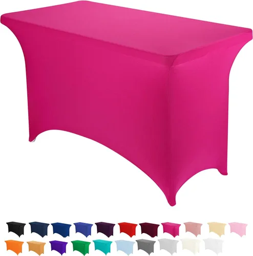 Miniatura 60 de Peomeise - Funda de mesa de elastano de 4 pies, mantel rectangular elástico de elastano (verde manzana, 4 pies)