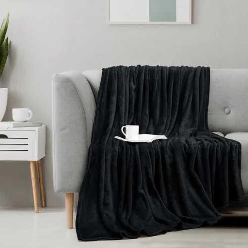 Miniatura 6 de Utopia Bedding Manta de forro polar negro, tamaño individual, ligera, mullida, suave, antiestática de microfibra (60 x 80 pulgadas)