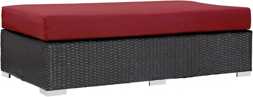 Miniatura 13 de Modway EEI-1911-EXP-ORA Convene - Muebles otomanos cuadrados de tela para patio, muebles de exterior, color naranja espresso Espresso Naranja