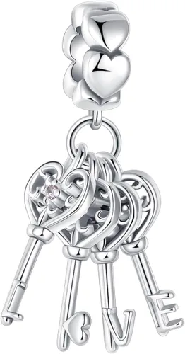 Miniatura 90 de Abalorios de plata de ley 925 con letras de la A ~ Z, para pulseras, collares, Día de San Valentín, Día de la Madre, joyería regalos para mujeres