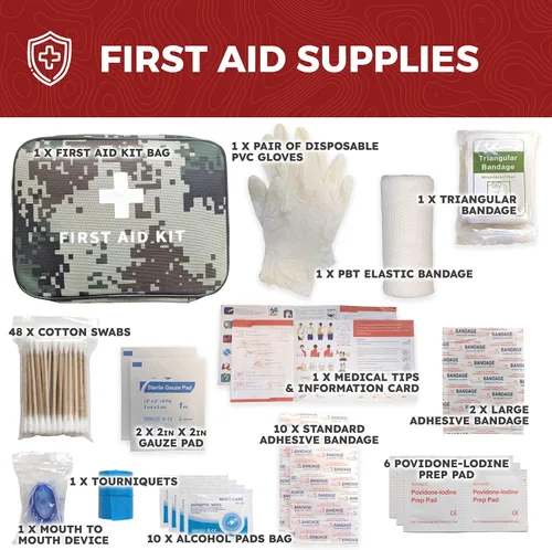 Miniatura 9 de Sirius: Bolsa de Emergencia Precargada - Kit de 72 Horas para 2 Personas - Kit de Supervivencia en Mochila de Emergencia - Mochila Táctica Premium