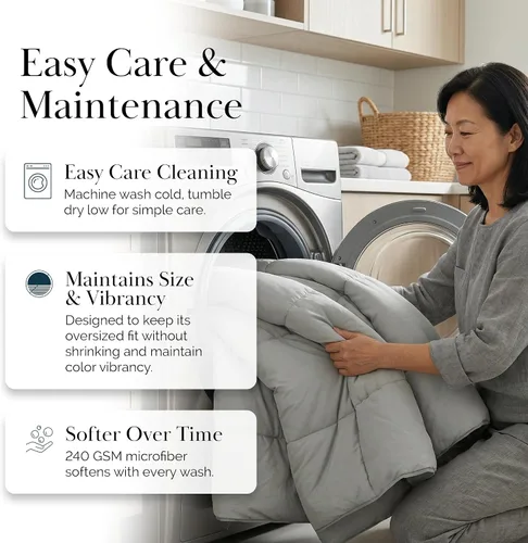 Miniatura 9 de Edredón ligero Southshore Fine Linens Vilano Springs, Microfibra, Gris Acero, Full/ Queen