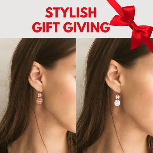 Miniatura 2 de Paquete de 2 aretes ligeros con disco bohemio para mujer