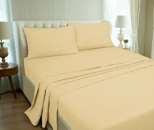 Miniatura 96 de ROYALE LINENS Juego de sábanas Cal King de 4 piezas, ropa de cama de microfibra suave cepillada de 1800 hilos, 1 sábana bajera, 1 sábana encimera, 2
