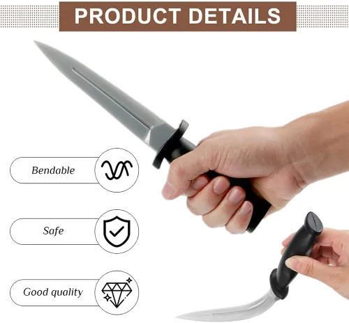Miniatura 3 de Cuchillo de entrenamiento de arte marcial de goma, cuchillo de práctica falsa para entrenamiento de arte marcial