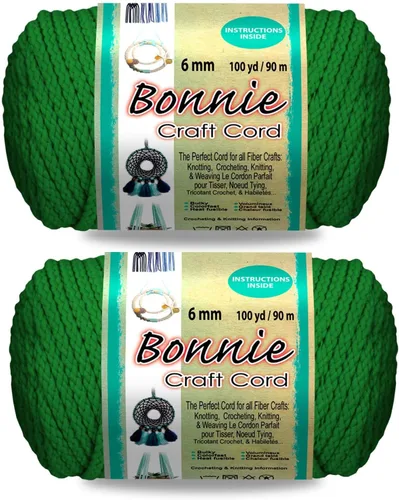 Miniatura 28 de Pepperell Bonnie Cordón de macramé trenzado 6mm x 100 yardas Rojo (Paquete de 2 valores) Cordón de polipropileno trenzado para manualidades DIY