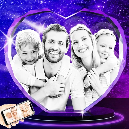 Miniatura 13 de Foto de cristal 3D – Regalos personalizados con tu propia foto para él/ella, mamá, papá, mujeres, hombres, imagen grabada con láser 3D, imagen