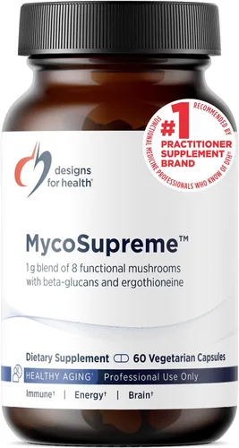 Designs for Health MycoSupreme - Ocho hongos con Reishi, Shiitake, Chaga, melena de león y más - Suplemento de hongos de apoyo inmunológico a base