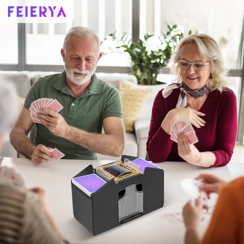 Miniatura 2 de FEIERYA Automatic Card Shuffler 2/1/4/6 Deck,Battery-Operated Electric UNO Poker Shuffler,Playing Card Shuffler for Home Card Game,Travel