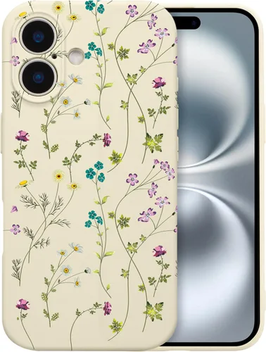 Miniatura 96 de RALEAVO Funda Floral para iPhone 12, Cubierta de Silicona Líquida con Bonito Patrón de Rama de Flores para Niñas y Mujeres, Funda Protectora de Goma