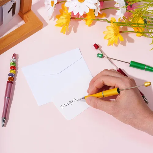 Miniatura 6 de jiebor 100 bolígrafos con cuentas, recambios de bolígrafos de tinta negra de 0.039 pulgadas para bolígrafos de cuentas de plástico, suministros