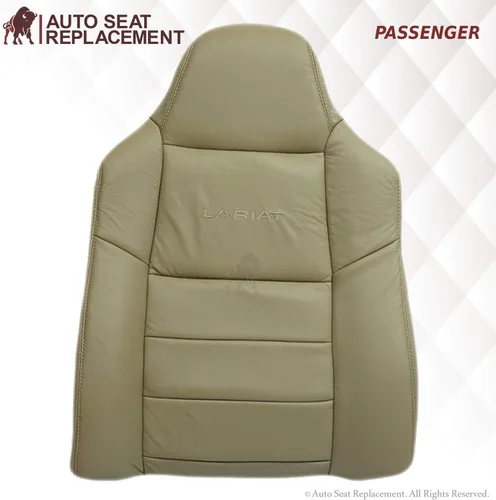 Miniatura 2 de 2003 2004 2005 2006 2007 Compatible con Ford F250 F350 Lariat Crew Cab Funda de Asiento de Cuero de Reemplazo Respaldo en Tostado