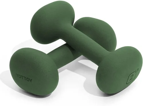 Miniatura 10 de YOTTOY Juego de 2 mancuernas de peso para mujer, mancuernas de 2 a 15 libras, pesas de mano antideslizantes para entrenamientos en casa, mancuernas