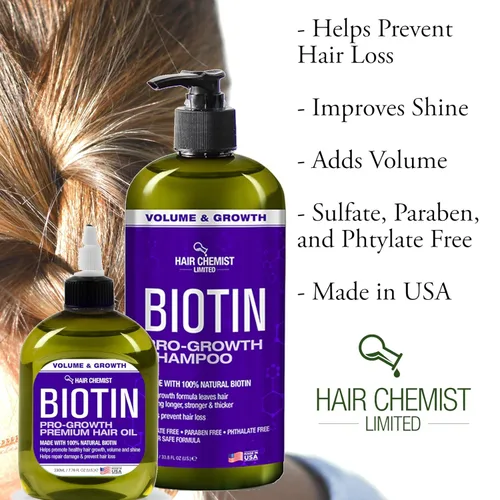 Miniatura 3 de Hair Chemist Biotin Pro-Growth - Aceite para el cabello de alta calidad, 7.1 oz.