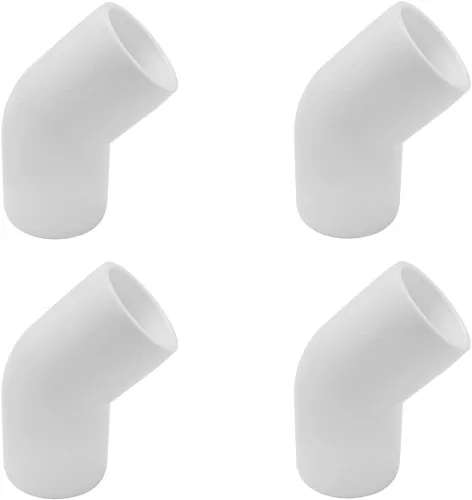 SDTC Tech Paquete de 4 conectores de tubería de grado de muebles de 1/2 pulgada y 45 grados para estantes de PVC, estructura de soporte de jardín,