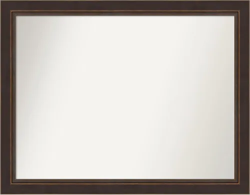 Miniatura 321 de Amanti Art Espejo de baño de bronce para sobre el fregadero, 24 x 24 pulgadas, espejo cuadrado de bronce Lara para tocador, marco de madera