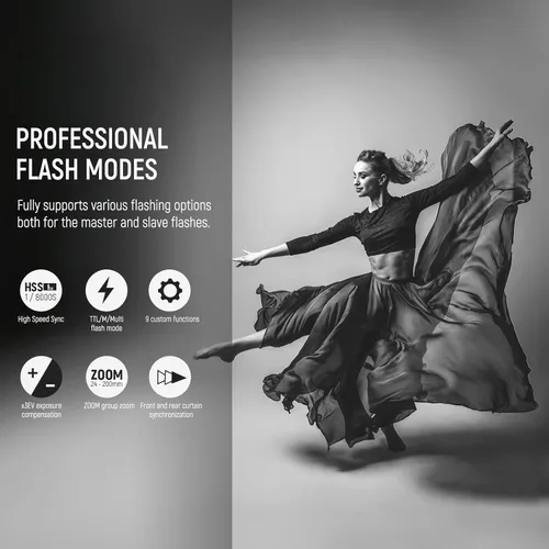 Miniatura 4 de NEEWER QPRO-S TTL Disparador de flash inalámbrico compatible con Sony 1/8000s HSS Pantalla LCD grande Diseño inclinado 5 botones de grupo 9