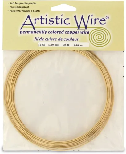 Miniatura 10 de Artistic Wire - Alambre para manualidades (calibre 10, 1,5 m, latón resistente a las manchas)